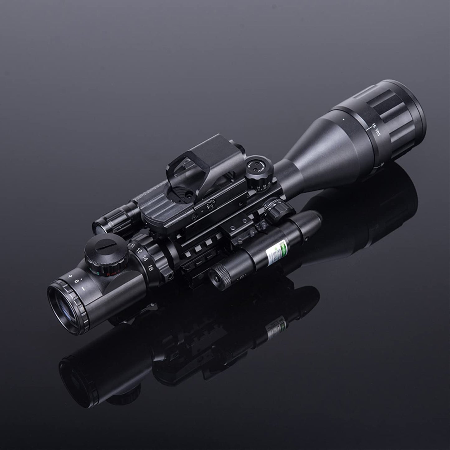 Mighty-4: 4-16x50AO 4 Piece Dual Illuminated with 4 Holographic Reticle