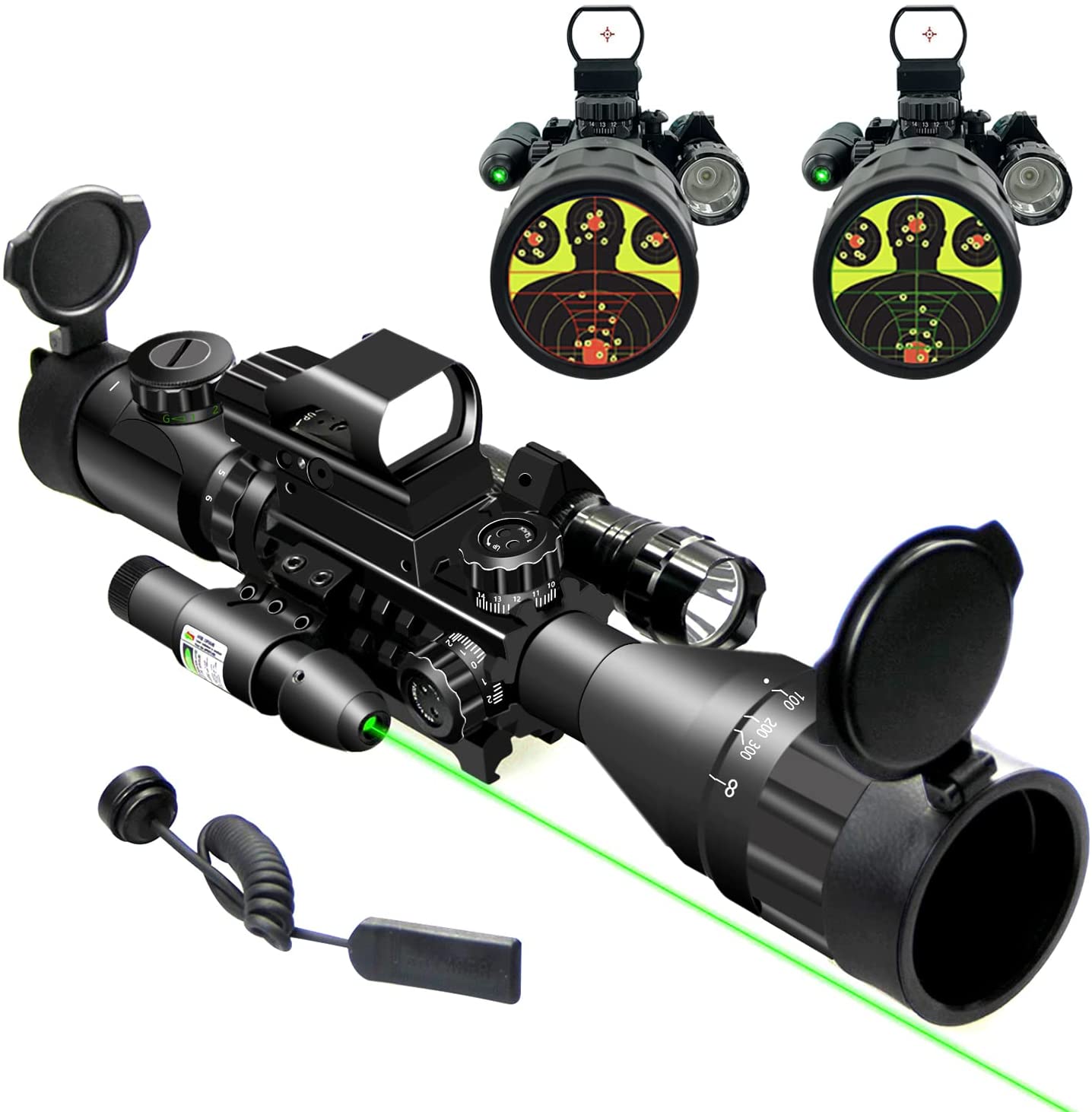 Mighty-4: 4-16x50AO 4 Piece Dual Illuminated with 4 Holographic Reticle