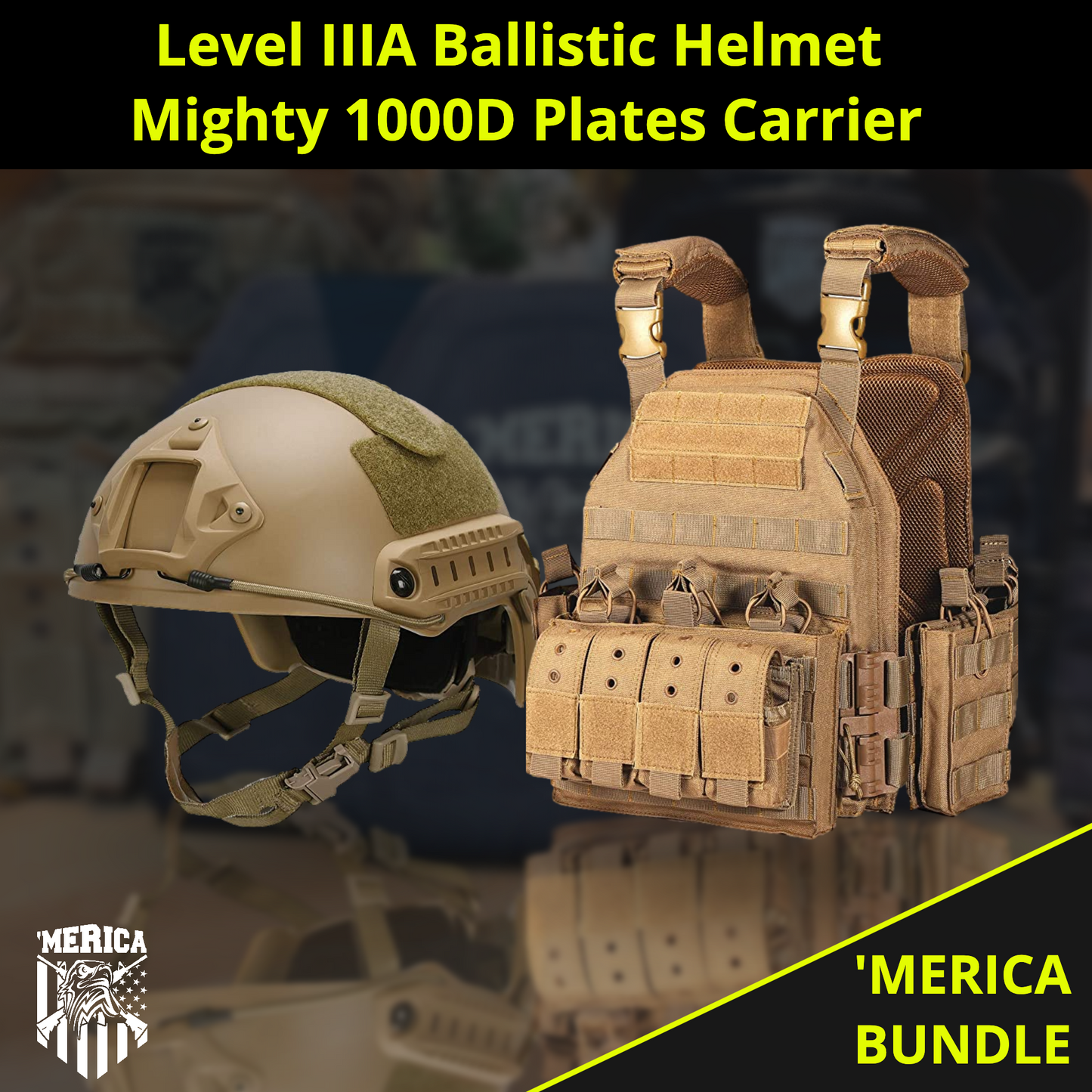 [Exclusive Bundle] FREE Scope Combo l Level IIIA Ballistic Helmet + Level IV Ballistic Plates + Mighty 1000D Plates Carrier